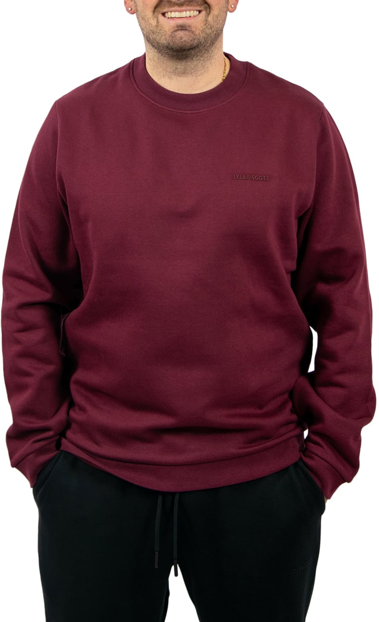Lyle & Scott Logo Brushback Crew Neck Sweatshirt Rood