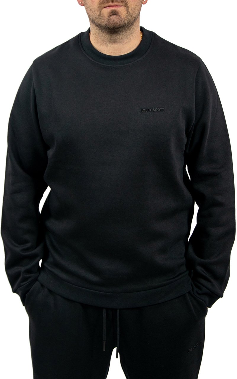 Lyle & Scott Logo Brushback Crew Neck Sweatshirt Zwart