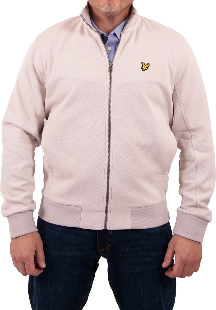 Lyle & Scott Pique Zip Through Track Jacket Beige