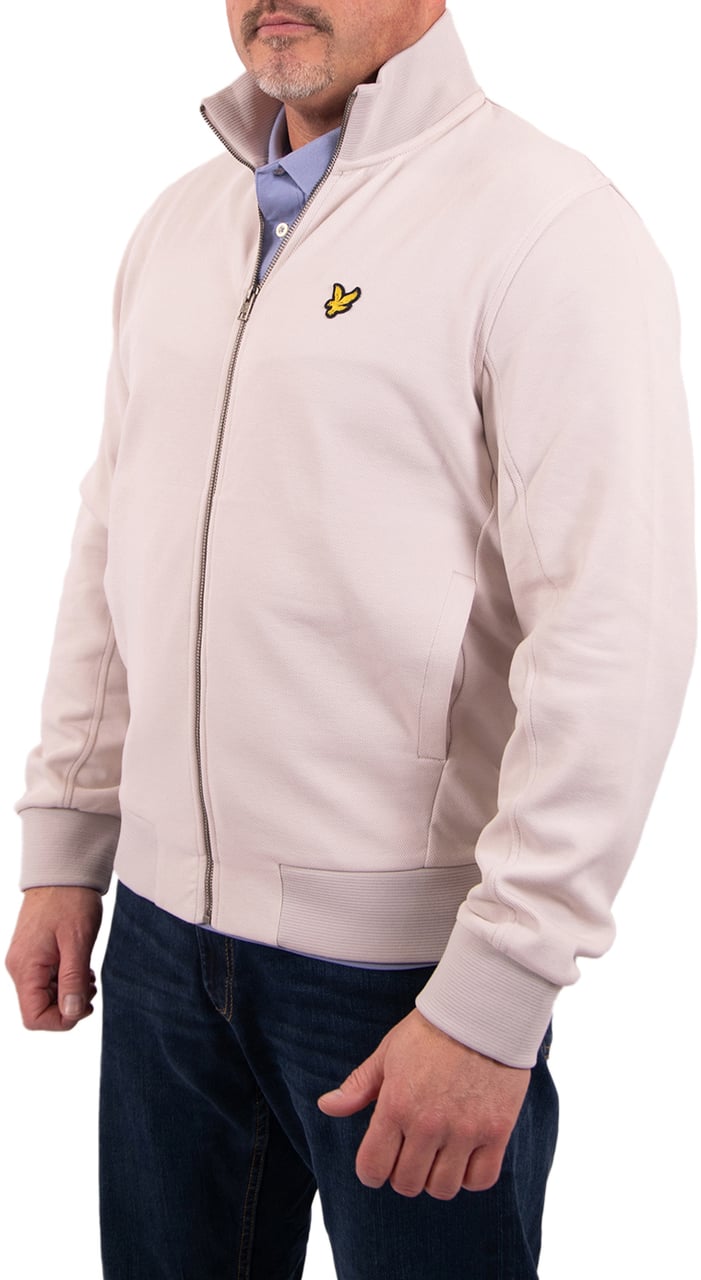 Lyle & Scott Pique Zip Through Track Jacket Beige