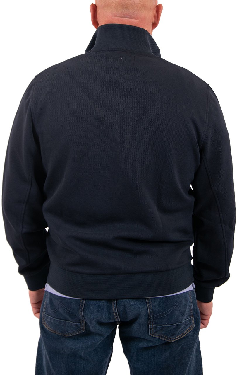 Lyle & Scott Pique Zip Through Track Jacket Blauw