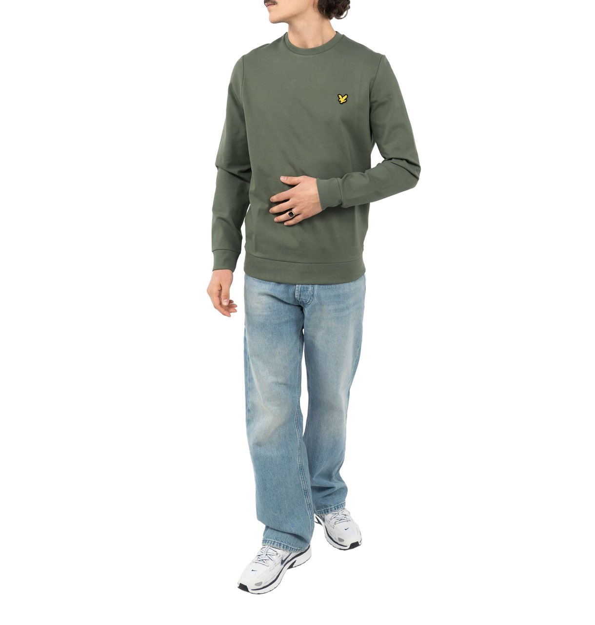 Lyle & Scott Crew Neck Fly Fleece Sweater Groen