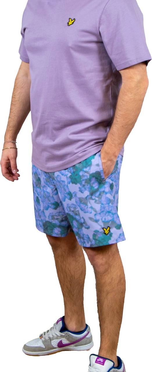 Lyle & Scott Lyle & Scott Digital Floral Print Floral Short Paars