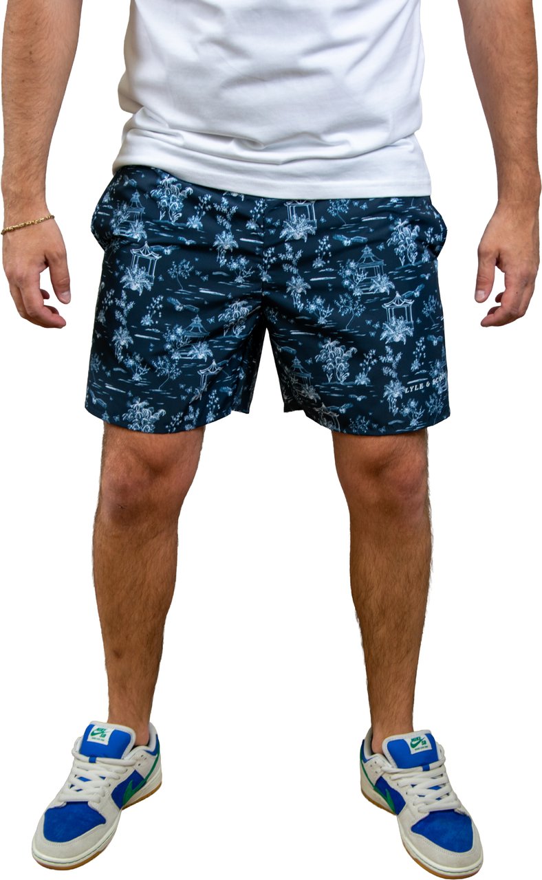 Lyle & Scott Lyle & Scott Botanical Garden Print Swimshort Blauw