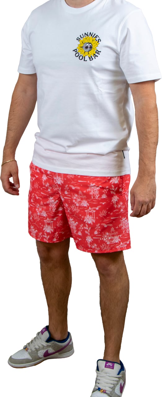 Lyle & Scott Lyle & Scott Botanical Garden Print Swimshort Rood
