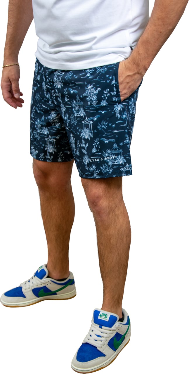 Lyle & Scott Lyle & Scott Botanical Garden Print Swimshort Blauw