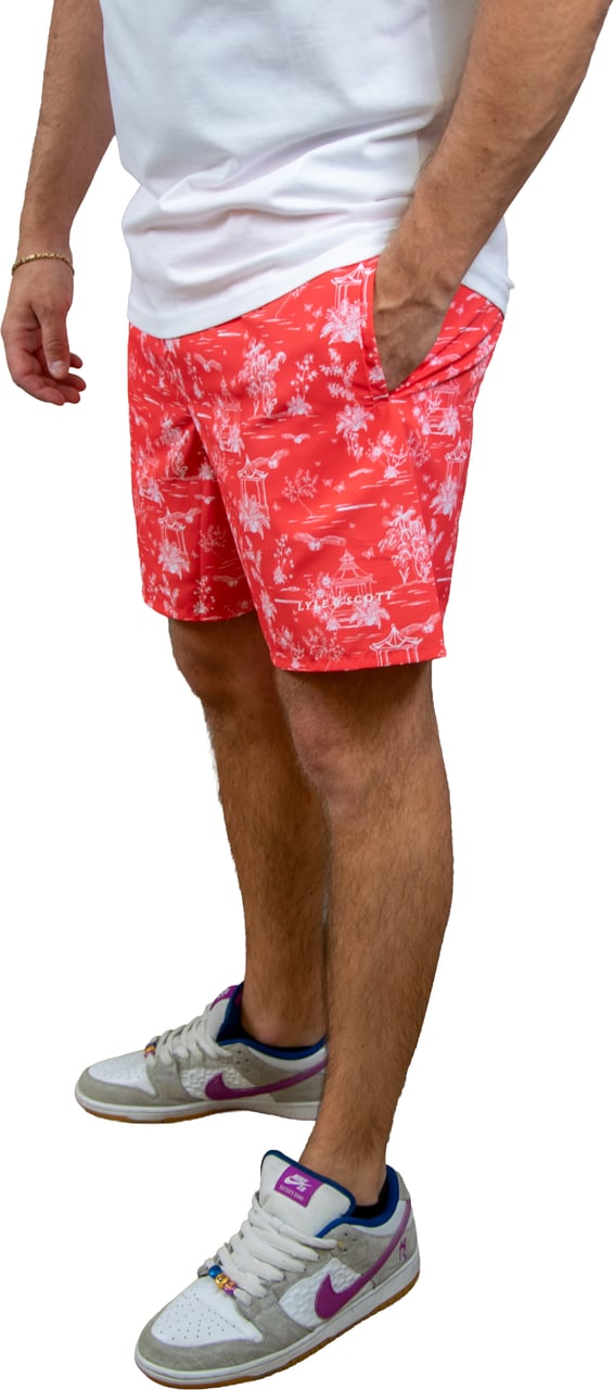 Lyle & Scott Lyle & Scott Botanical Garden Print Swimshort Rood