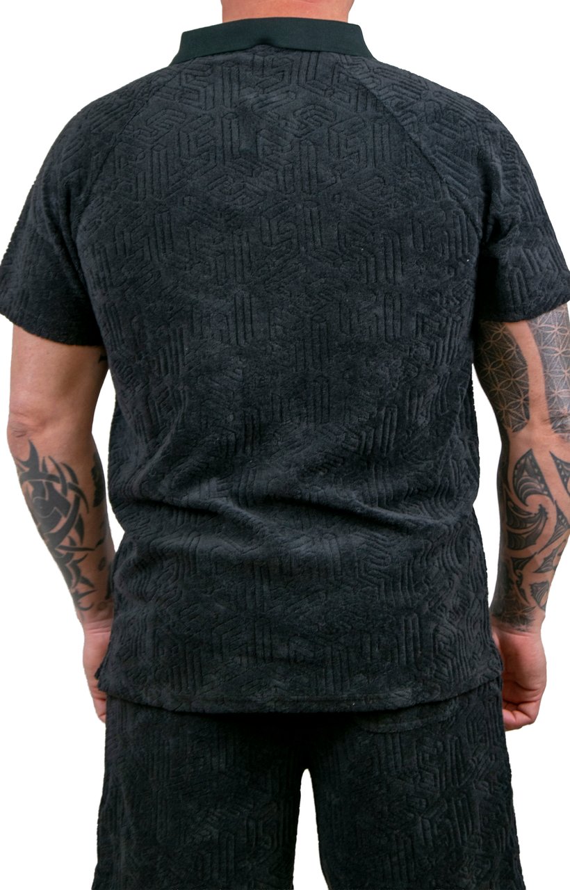 Lyle & Scott Lyle & Scott Emblem Towelling Polo Shirt Zwart