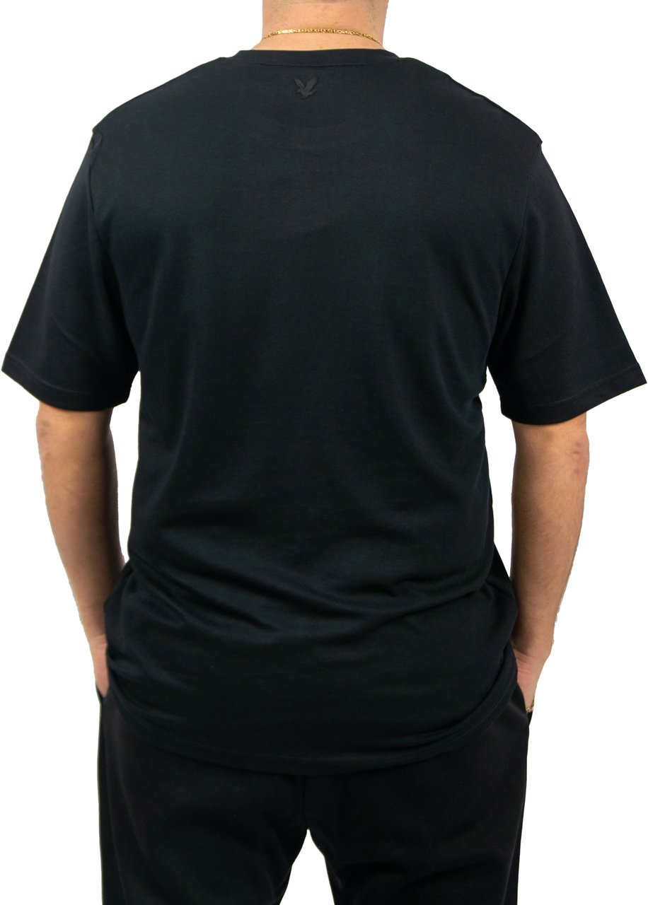 Lyle & Scott Lyle & Scott Chest Logo Interlock T-Shirt Zwart