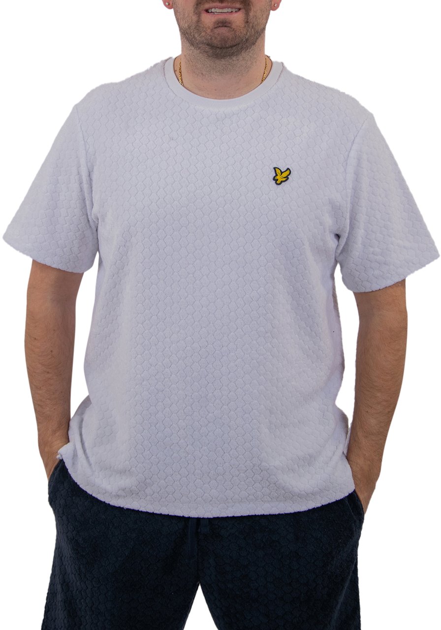 Lyle & Scott Honeycomb Towelling T-Shirt Wit