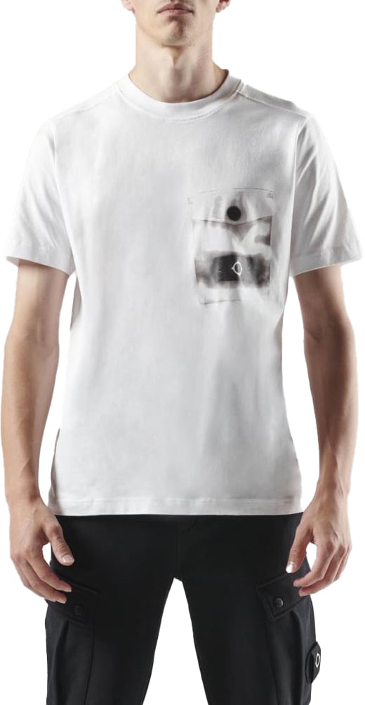 Ma.Strum Ma.Strum Trompe Loeil Pocket Tee Wit