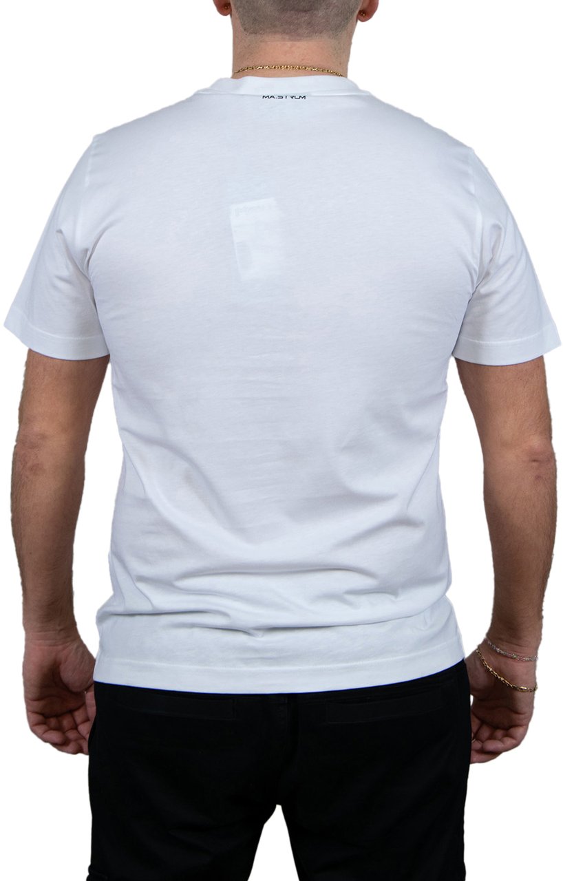 Ma.Strum Badge Blueprint Tee Wit