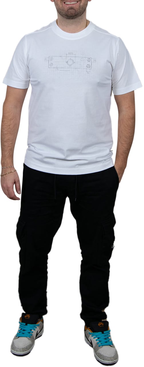 Ma.Strum Ma.Strum Badge Blueprint Tee Wit