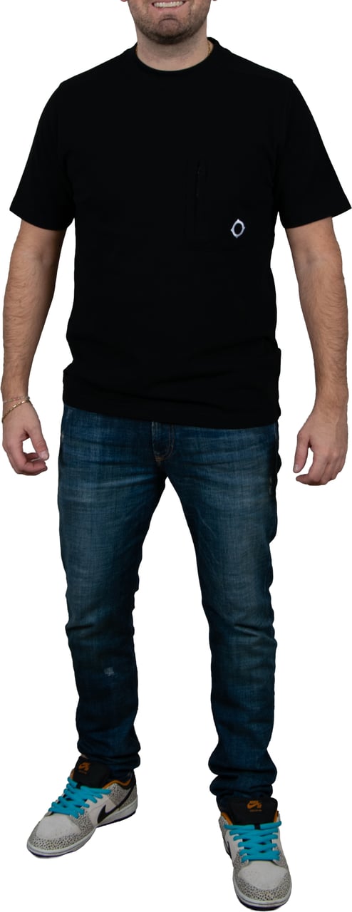 Ma.Strum SS Pique Pocket Tee Zwart