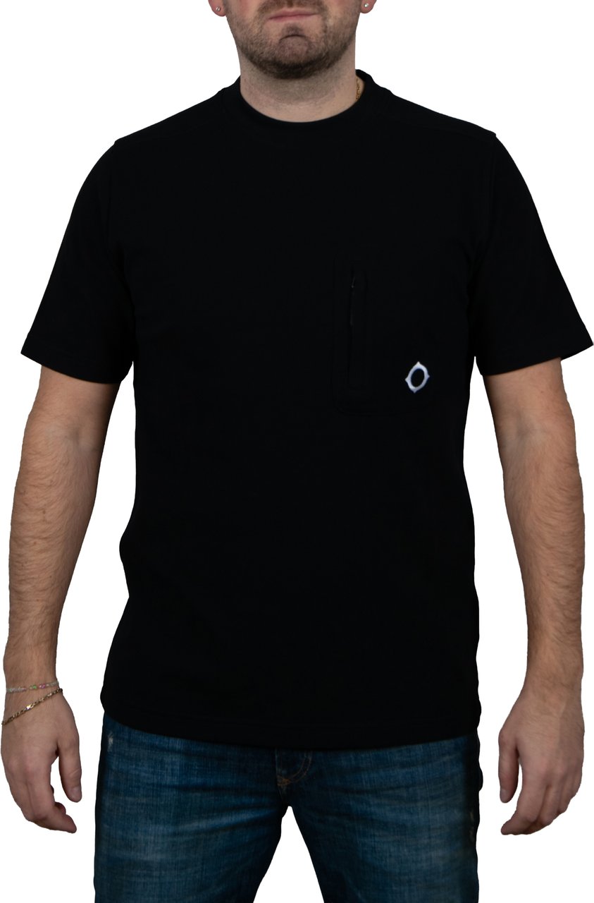Ma.Strum SS Pique Pocket Tee Zwart