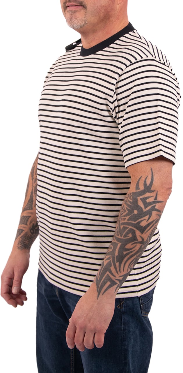 Ma.Strum Ma.Strum Stripe Badge SS Tee Zwart