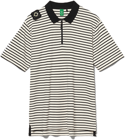 Ma.Strum Ma.Strum Stripe Badge Polo Zwart