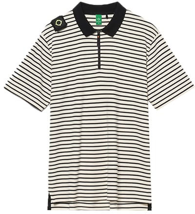 Ma.Strum Ma.Strum Stripe Badge Polo Zwart