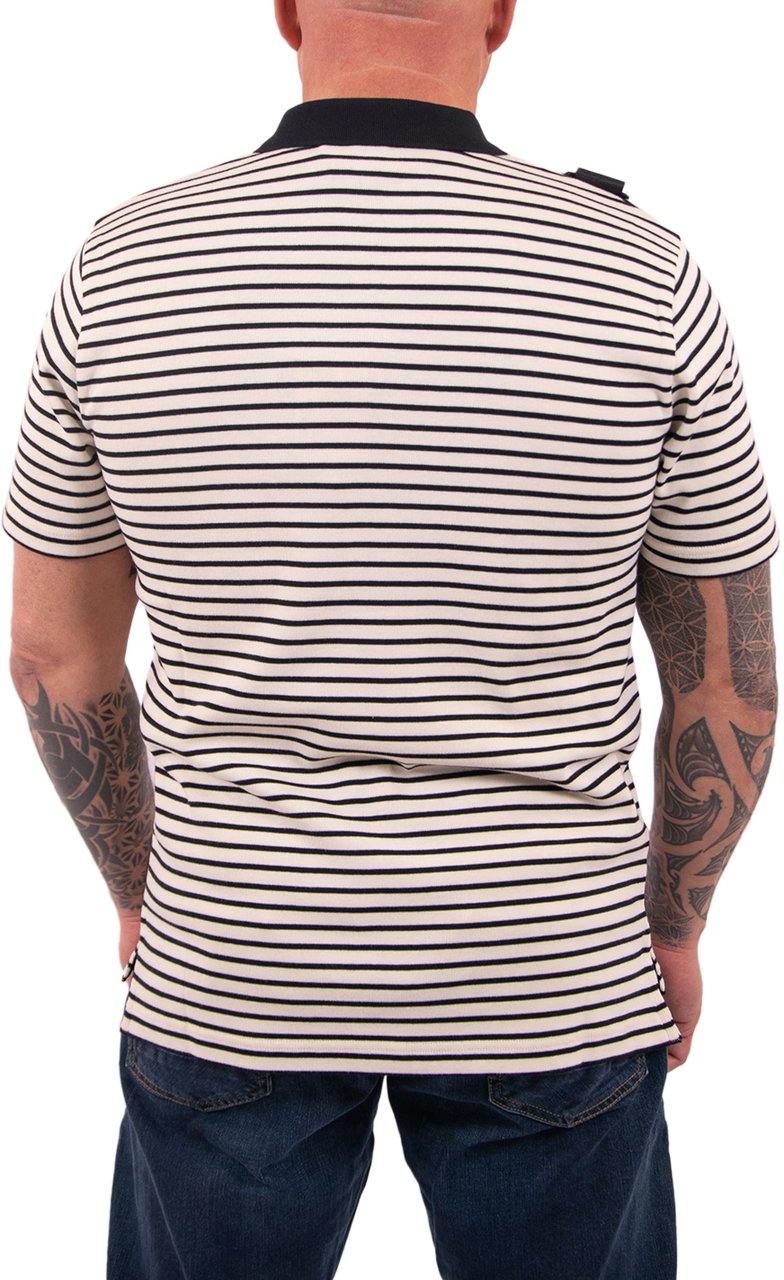 Ma.Strum Ma.Strum Stripe Badge Polo Zwart