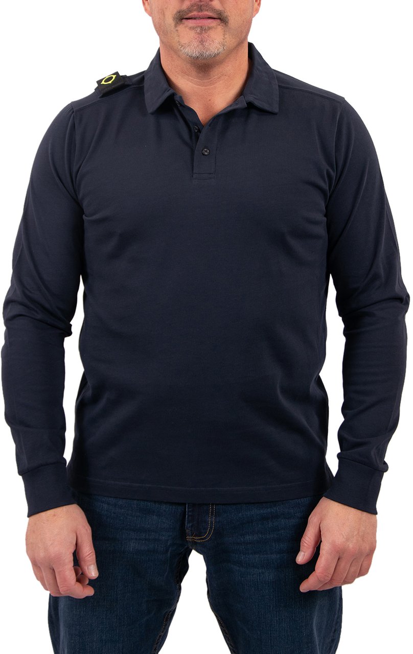 Ma.Strum Ma.Strum Crest LS Jersey Polo Blauw