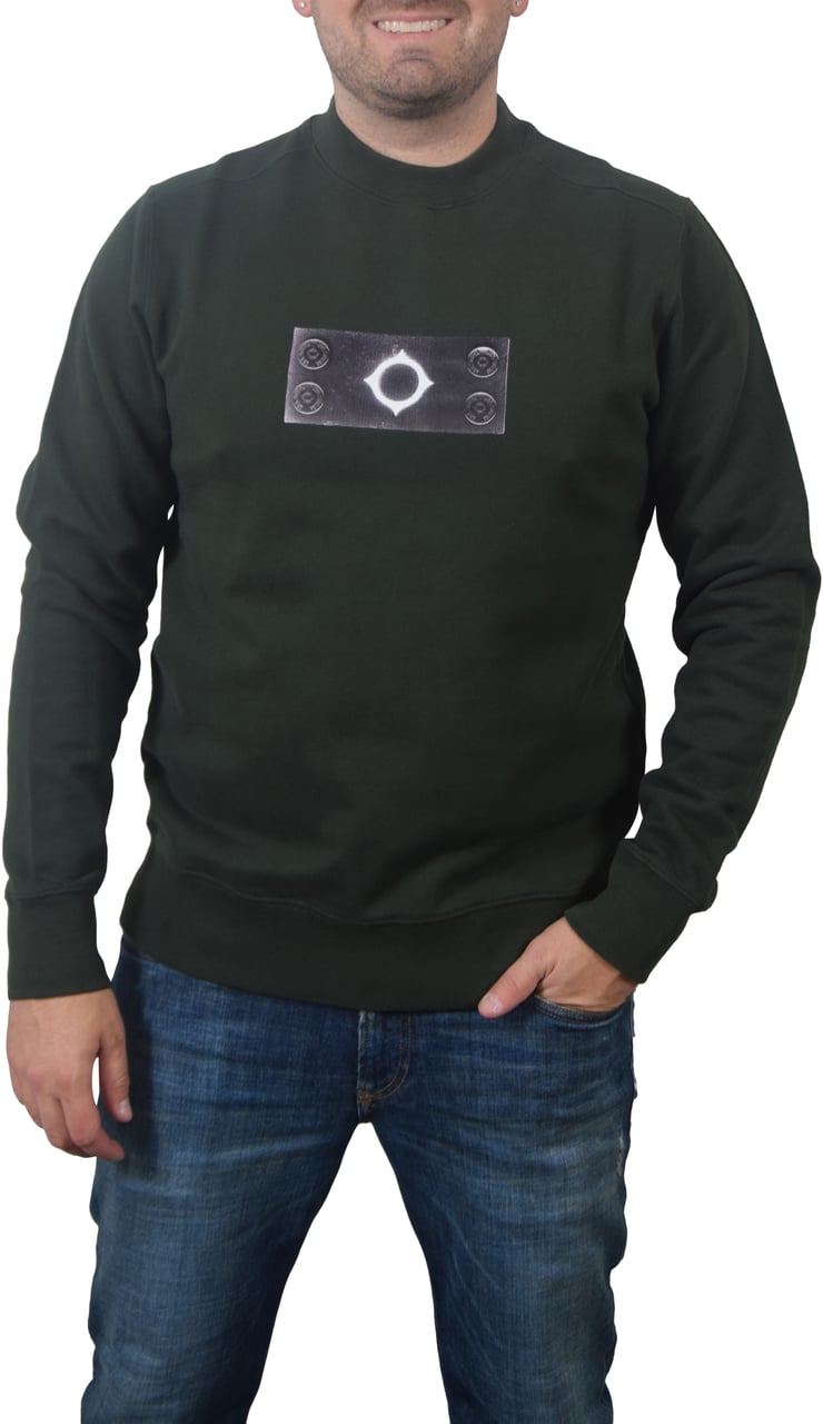 Ma.Strum Ma.Strum Trompe Loeil Crew Neck Badge Sweat Groen