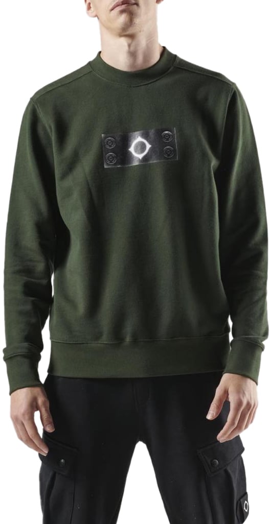 Ma.Strum Ma.Strum Trompe Loeil Crew Neck Badge Sweat Groen