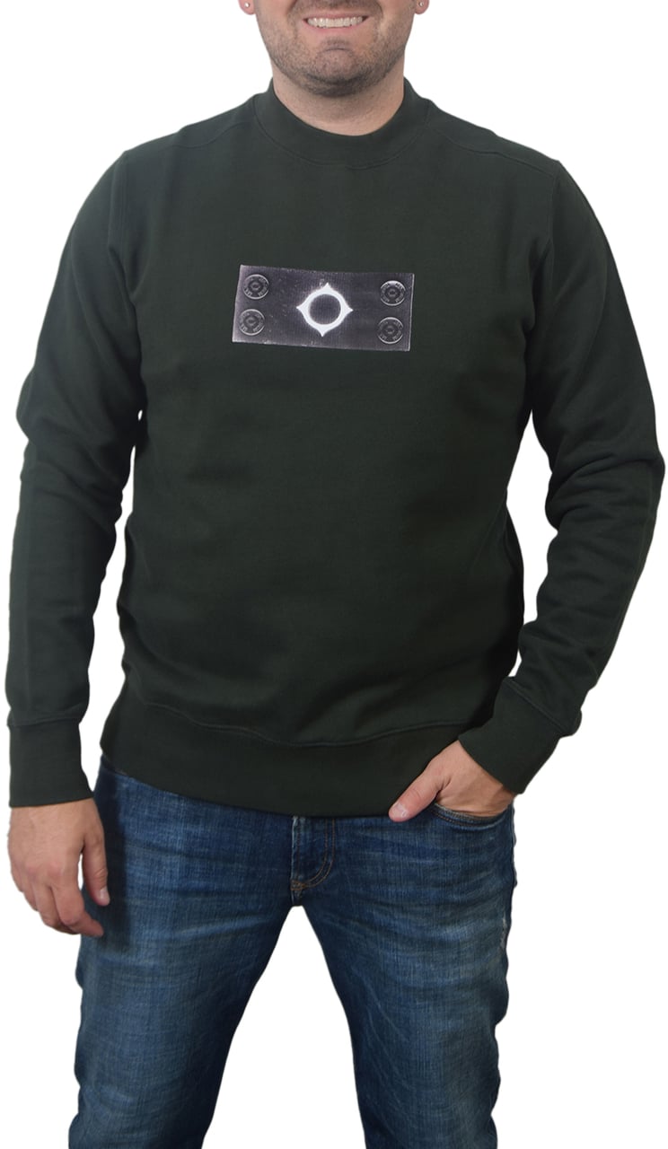 Ma.Strum Ma.Strum Trompe Loeil Crew Neck Badge Sweat Groen