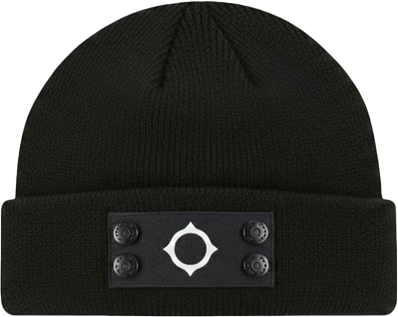 Ma.Strum Ma.Strum Knitted Badge Beanie Zwart