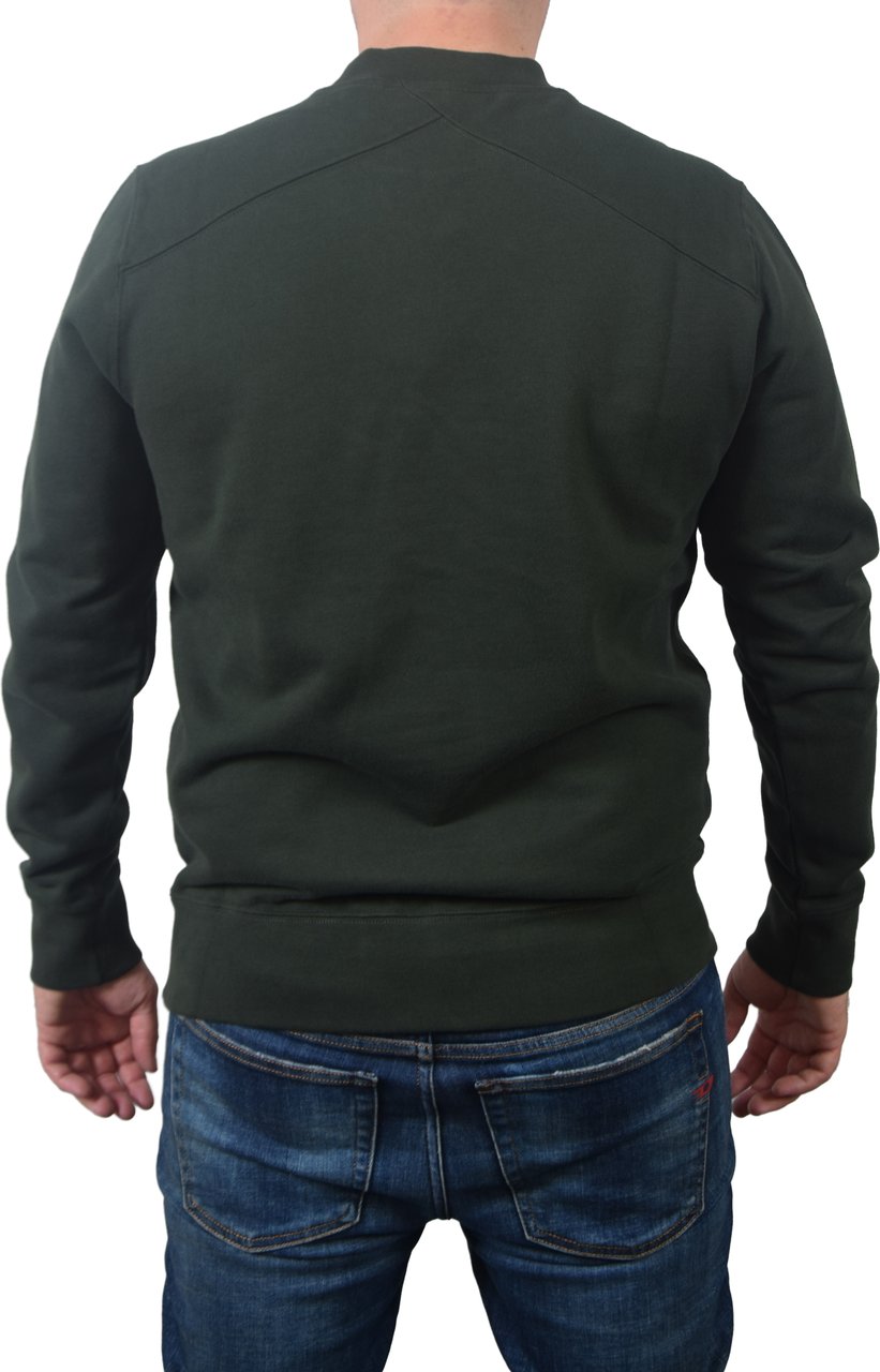 Ma.Strum Trompe Loeil Crew Neck Badge Sweat Groen