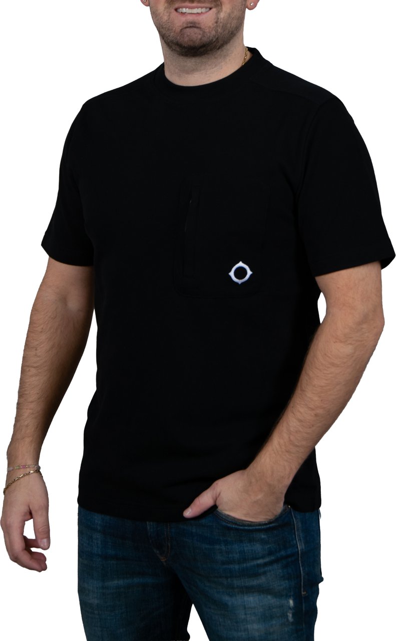 Ma.Strum SS Pique Pocket Tee Zwart