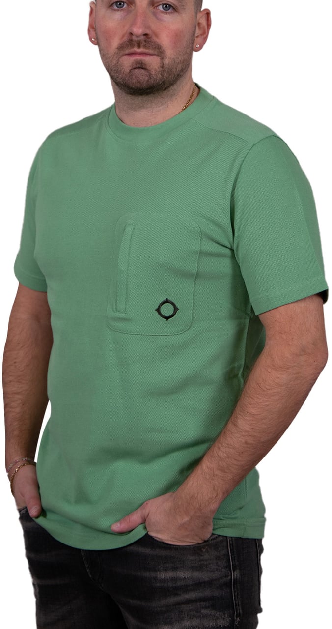 Ma.Strum SS Pique Pocket Tee Groen