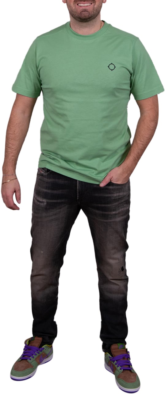 Ma.Strum Oversized Back Print Tee Groen