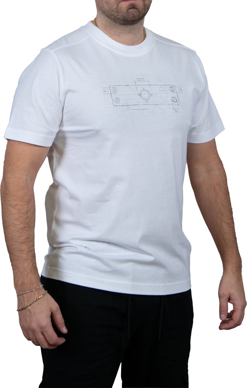 Ma.Strum Ma.Strum Badge Blueprint Tee Wit
