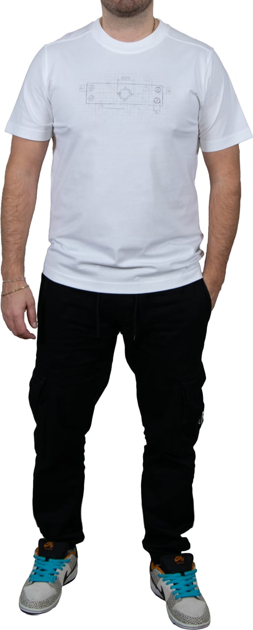 Ma.Strum Ma.Strum Badge Blueprint Tee Wit