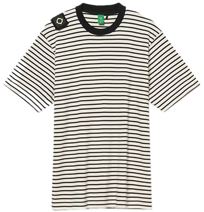 Ma.Strum Stripe Badge SS Tee Zwart