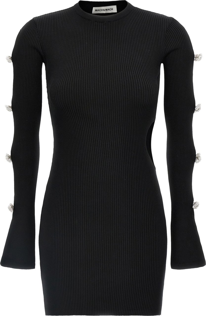 Mach&Mach MACH & MACH Black Viscose Short Dress Zwart