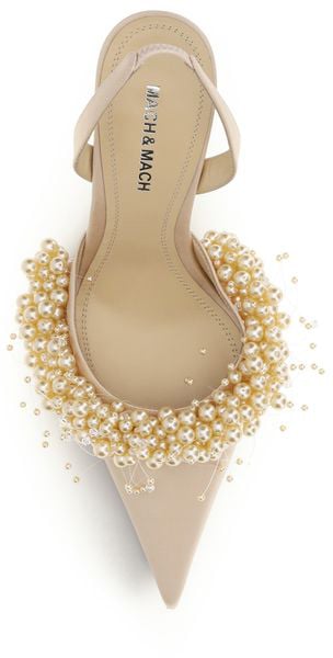 Mach&Mach MACH & MACH Beige Silk High Heel Pumps Beige