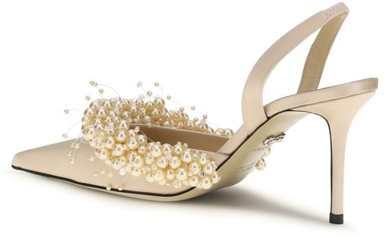 Mach&Mach MACH & MACH Beige Silk High Heel Pumps Beige
