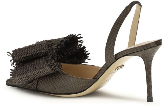 Mach&Mach MACH & MACH Brown Raffia Platform Pumps Bruin