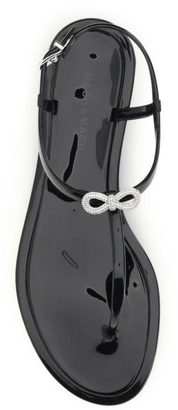 Mach&Mach MACH & MACH Black Rubber Flat Sandals Zwart