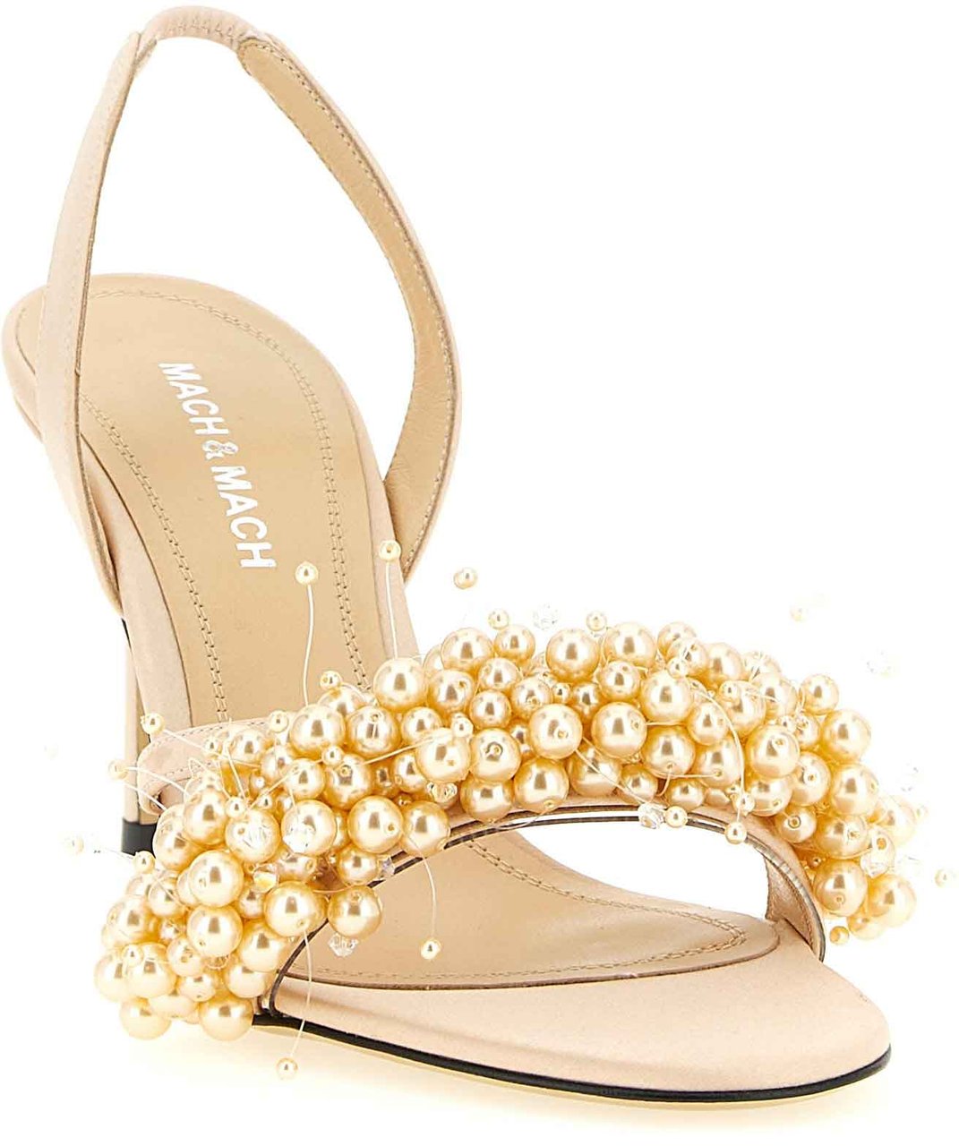 Mach&Mach MACH & MACH Gold Satin Stiletto Heel Sandals Goud
