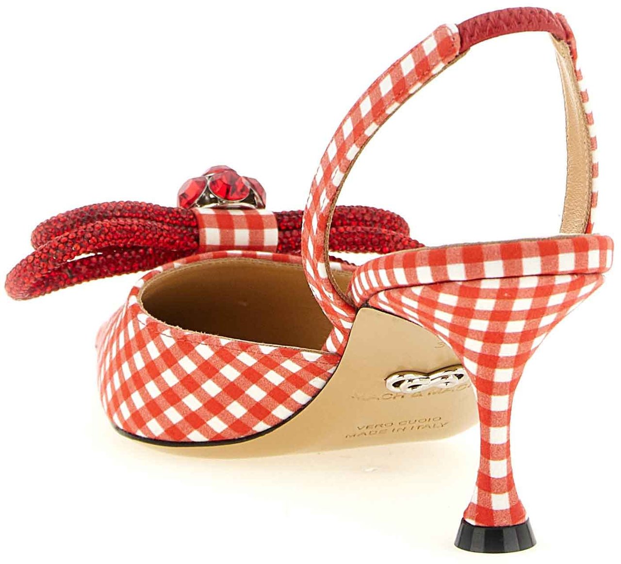 Mach&Mach MACH & MACH Multicolor Cotton-Like Mid Heel Pumps Rood