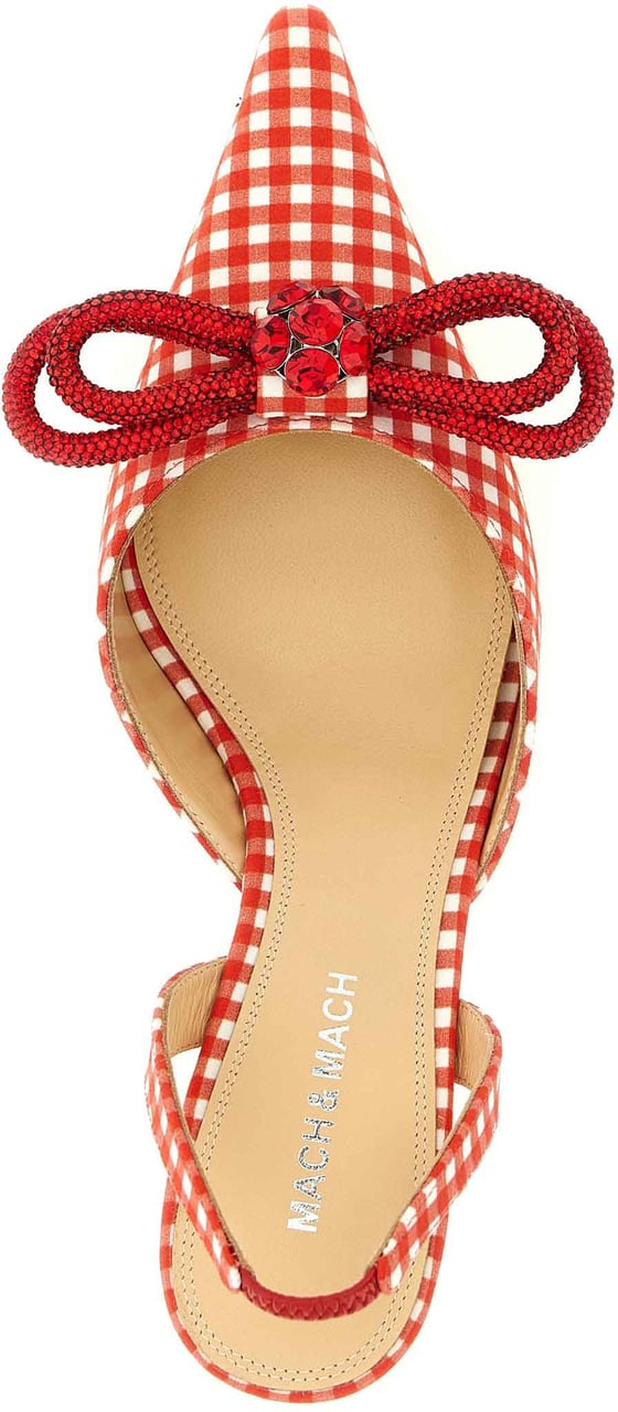Mach&Mach MACH & MACH Multicolor Cotton-Like Mid Heel Pumps Rood