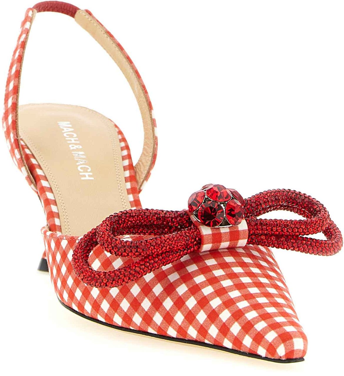 Mach&Mach MACH & MACH Multicolor Cotton-Like Mid Heel Pumps Rood