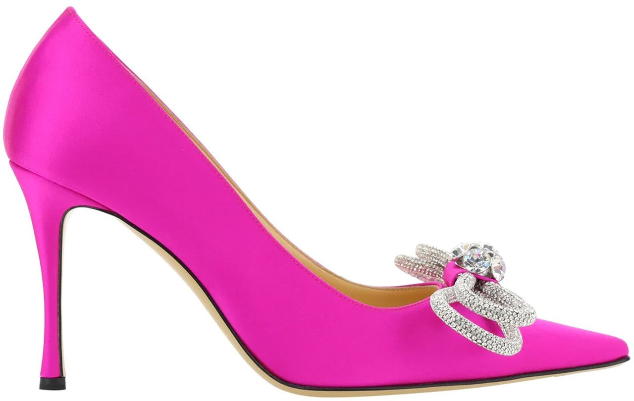 Mach&Mach Mach & Mach Double Bow Satin Pumps Roze