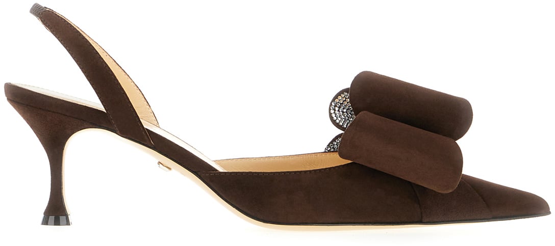 Mach&Mach Mach&mach Chocolate suede leather Le Cadeau pumps Bruin