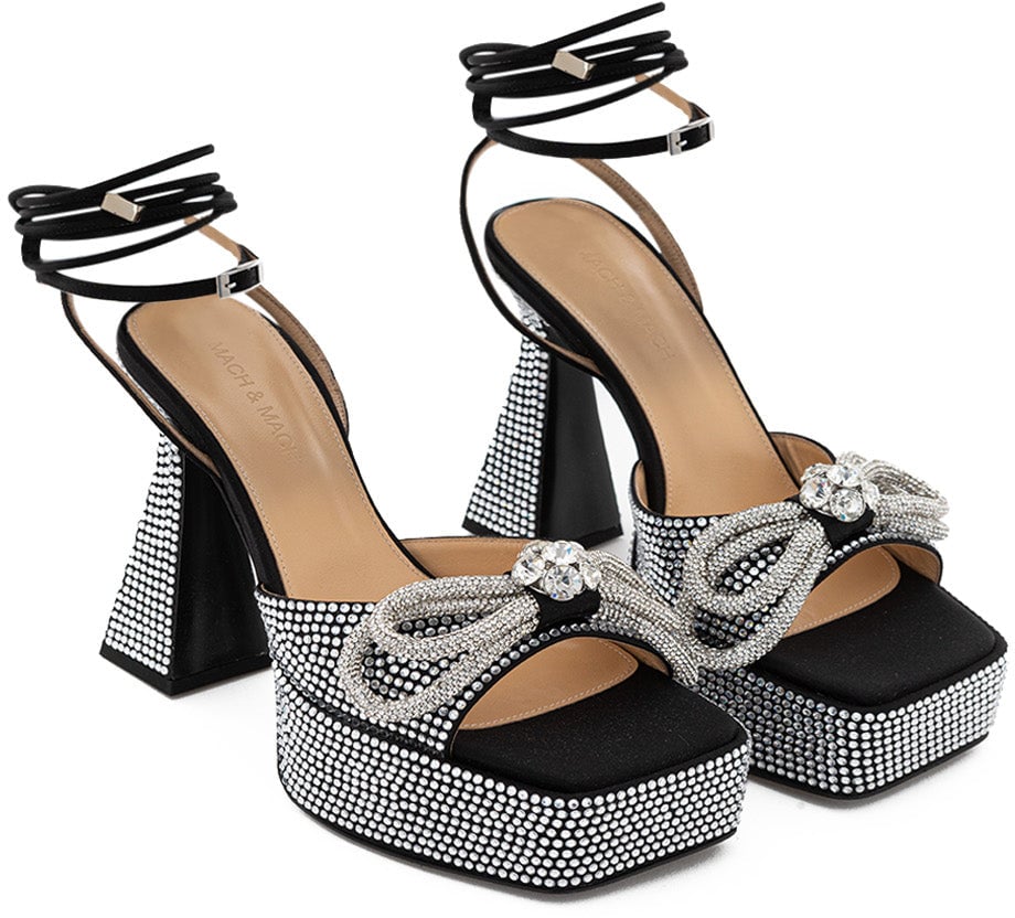 Mach & Mach pre Mach & Mach Heeled Sandals Black Divers
