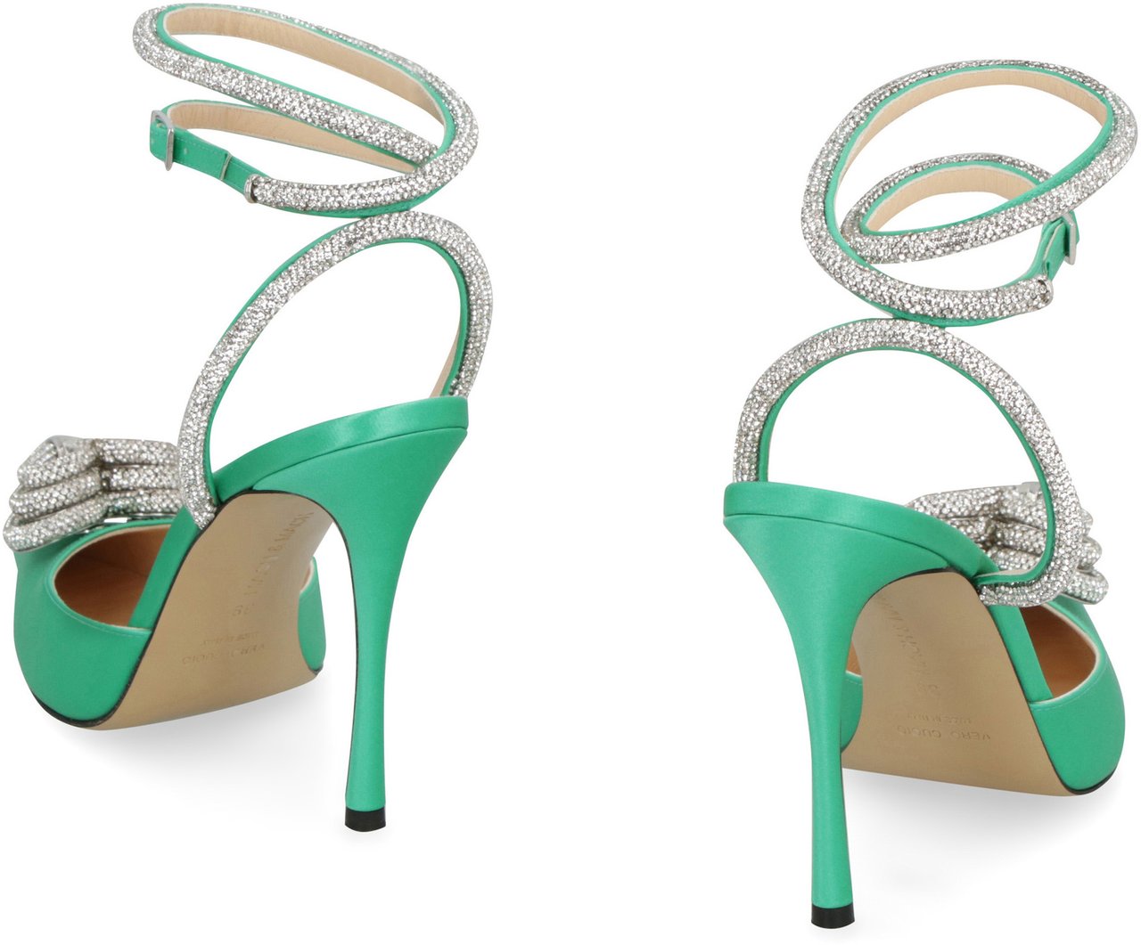 Mach & Mach pre Pumps satin slingback pumps Groen