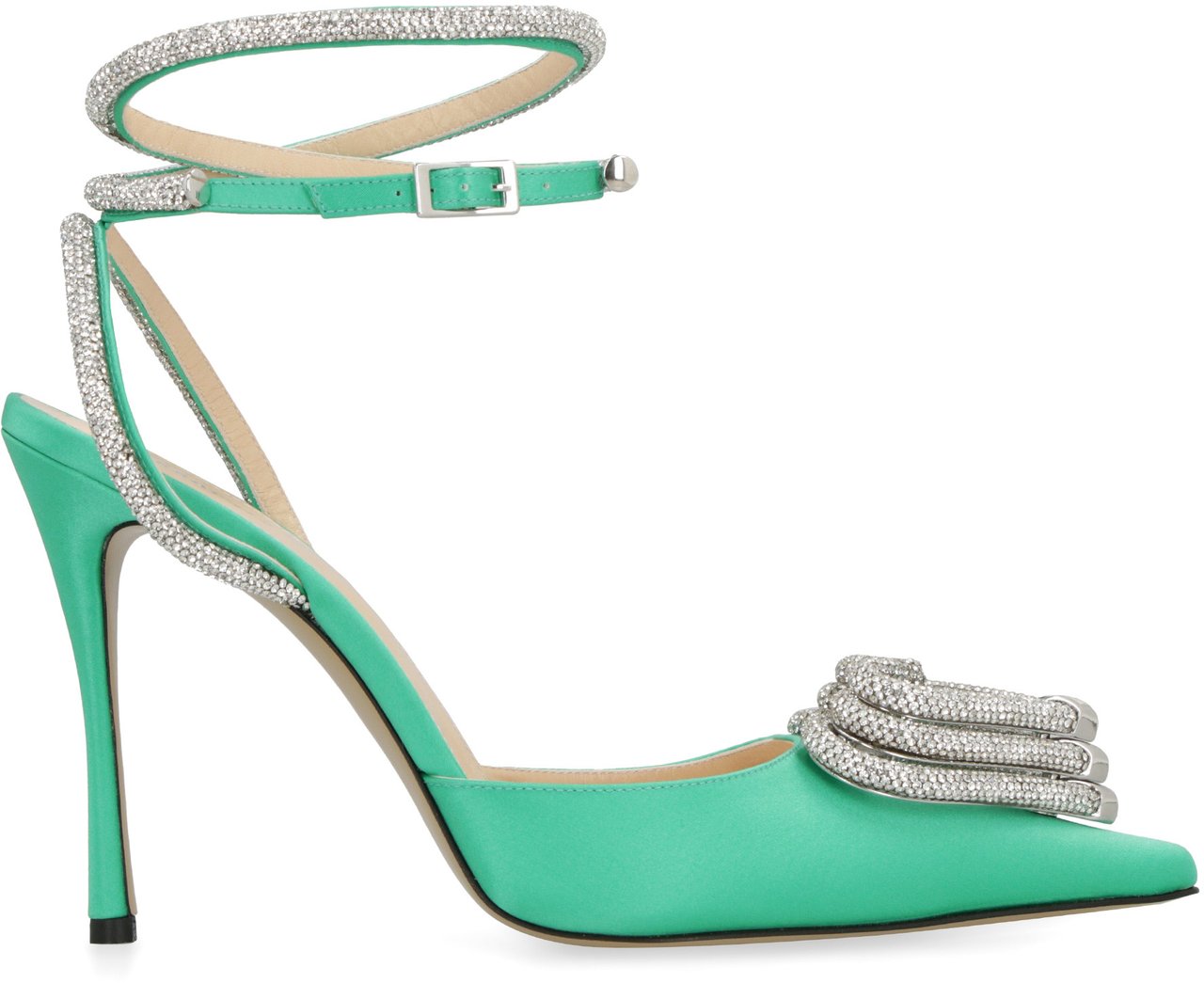 Mach & Mach pre Pumps satin slingback pumps Groen