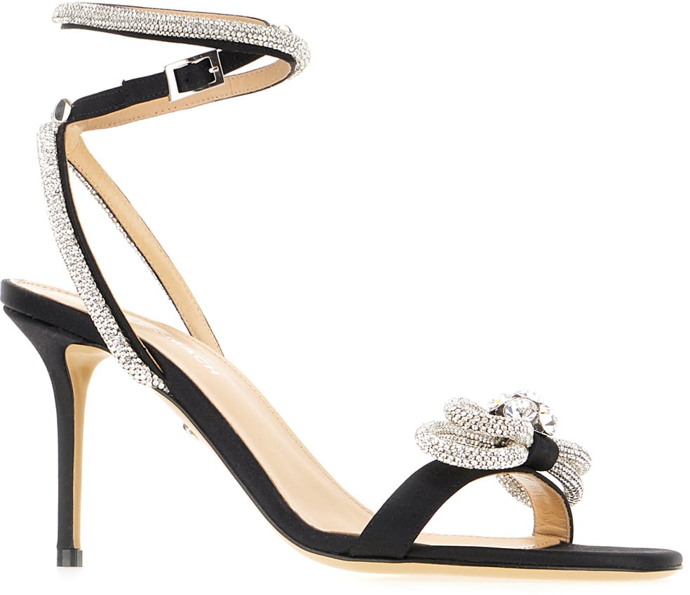 Mach&Mach Mach&mach Black fabric Double Bow sandals Zwart